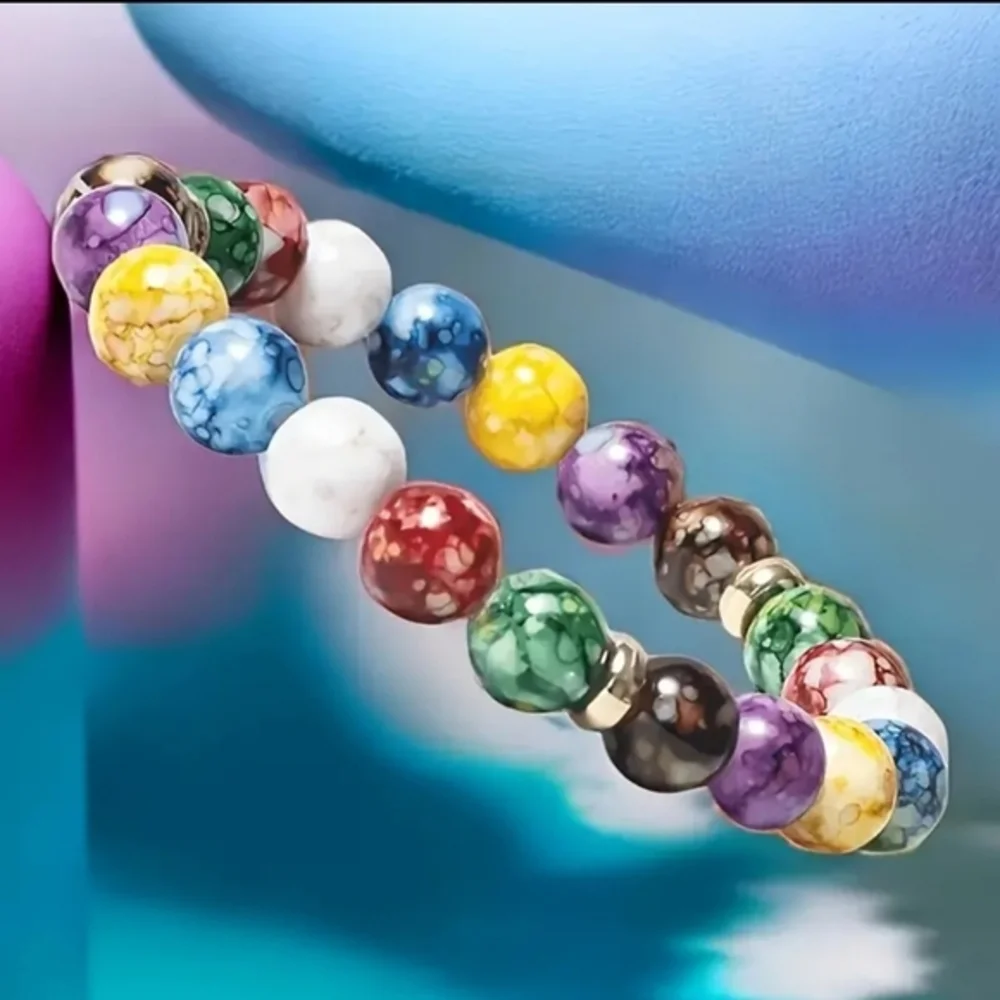 Seven Chakra Crystal Energy and Healing Natural Stone‎ Bracelet
